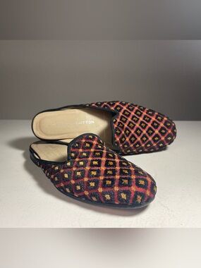 Stubbs & Wootton Geometric Diamond Needlepoint Slipper Mules - Women's 7